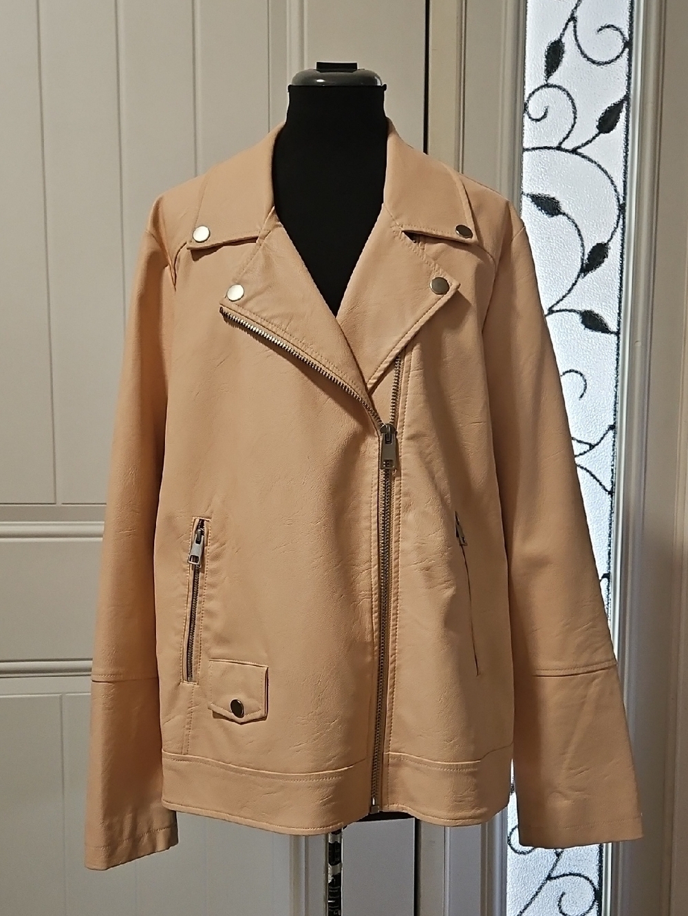 In Every Story Pink Faux Leather Biker Jacket 1X